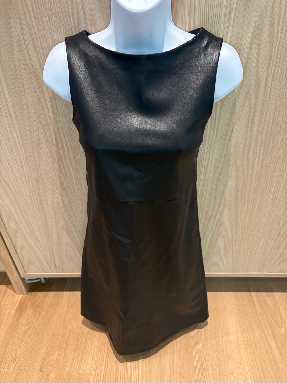 Sleeveless Black PRADA Leather Mini Dress XS $3000 retail new w/o tags - Picture 2 of 6